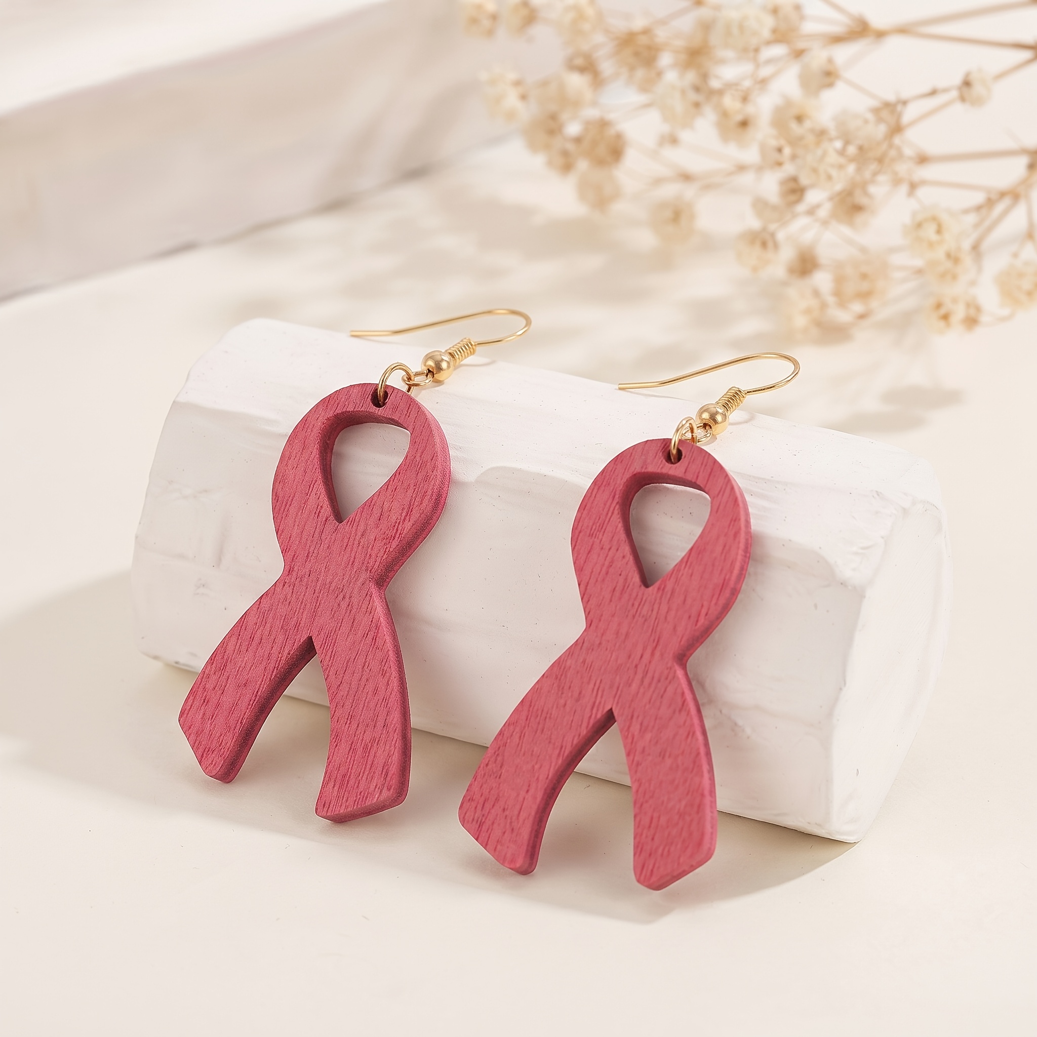 Elegant Light Pink Tulle Dangle Earrings, Trendy Statement Design